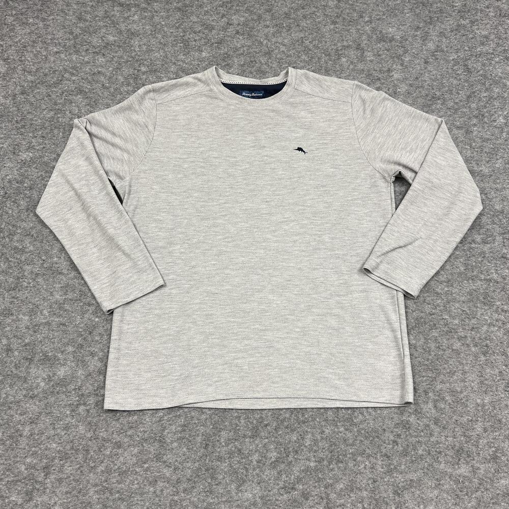 Tommy Bahama Shirt Mens L Gray Heather Long Sleeve Crewneck Casual Sweatshirt